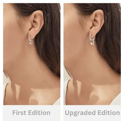 Discover our new earrings design: double hoop Moissanite dangle earrings in 925 silver