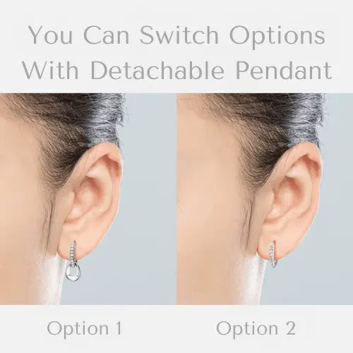 Discover our new earrings design: double hoop Moissanite dangle earrings in 925 silver